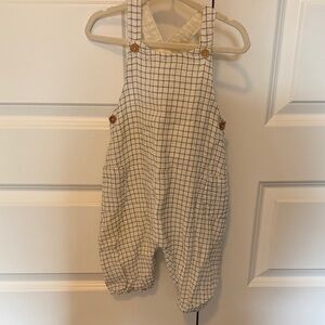 Zara Kids White and Black Checkered Overalls